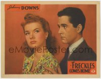 5w445 FRECKLES COMES HOME LC 1942 great close up of worried Johnny Downs behind Gale Storm!