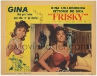 5w448 FRISKY LC #1 1956 best close up of super sexy Gina Lollobrigida standing by bed!