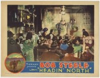 5w486 HEADIN' NORTH LC 1930 wacky image of Bob Steele dancing on stage in saloon!