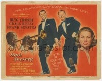 5w081 HIGH SOCIETY TC 1956 Frank Sinatra, Bing Crosby, Grace Kelly & Louis Armstrong with trumpet!