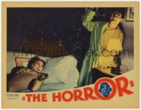 5w497 HORROR LC 1932 woman screams when she wakes up to a big snake in bed with her!