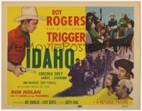 5w089 IDAHO TC R1955 Roy Rogers, King of the Cowboys & his horse Trigger, Smiley Burnette