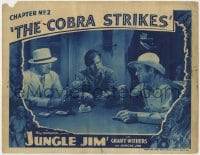 5w526 JUNGLE JIM chapter 2 LC 1936 great close up of guys gambling & drinking, The Cobra Strikes!