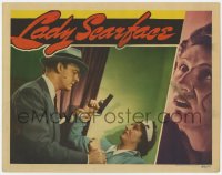 5w543 LADY SCARFACE LC 1941 close up of Dennis O'Keefe wrestling gun from Judith Anderson!