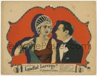 5w556 LAWFUL LARCENY LC 1923 great close up of crooked casino owner Lew Cody & vamp Nita Naldi!