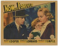 5w658 NOW & FOREVER LC 1934 great 3-shot of Gary Cooper, Carole Lombard & cute Shirley Temple!