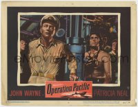 5w668 OPERATION PACIFIC LC #7 1951 great close up of big John Wayne by submarine periscope!