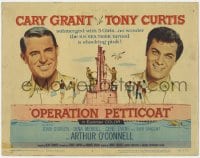 5w138 OPERATION PETTICOAT TC 1959 great artwork of Cary Grant & Tony Curtis on pink submarine!
