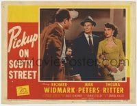 5w691 PICKUP ON SOUTH STREET LC #2 1953 Richard Widmark & Jean Peters w/Vye in Fuller noir classic