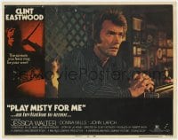 5w696 PLAY MISTY FOR ME LC #8 1971 close up of star/director Clint Eastwood sitting at bar!