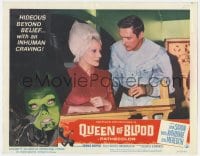 5w708 QUEEN OF BLOOD LC #1 1966 Basil Rathbone, c/u of Florence Marly as monster & Dennis Hopper!