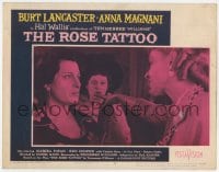 5w742 ROSE TATTOO LC #6 1955 close up of Anna Magnani in intense confrontation scene!