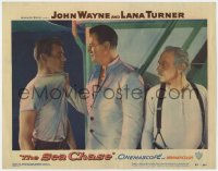 5w764 SEA CHASE LC #4 1955 John Qualen watches big John Wayne grab Tab Hunter by his shirt!