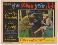 5w774 SEVEN YEAR ITCH LC #2 1955 Billy Wilder, c/u of Tom Ewell & sexy Marilyn Monroe with drink!