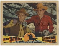 5w846 SUNDOWN SAUNDERS LC 1935 cowboy Bob Steele holds old man back as he draws his gun!