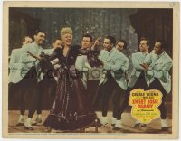 5w849 SWEET ROSIE O'GRADY LC 1943 eight guys in suits & pretty Betty Grable singing on stage!