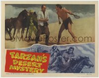 5w855 TARZAN'S DESERT MYSTERY LC 1943 Johnny Weissmuller attacking men on African sand dunes!