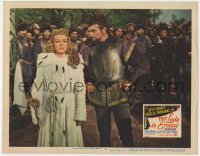 5w862 THAT LADY IN ERMINE LC #3 1948 Douglas Fairbanks Jr. in armor with Betty Grable in fur robe!