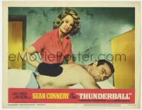 5w873 THUNDERBALL LC #3 1965 Sean Connery as James Bond gets a rubdown from sexy Molly Peters!