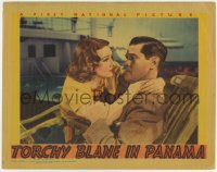 5w884 TORCHY BLANE IN PANAMA LC 1938 great close up of Lola Lane hugging Paul Kelly in chair!