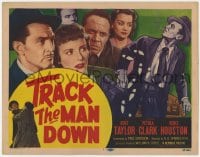 5w182 TRACK THE MAN DOWN TC 1955 detective Kent Taylor, Petula Clark, murder mystery!