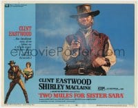 5w899 TWO MULES FOR SISTER SARA LC #8 1970 best close up of Clint Eastwood with smoking gun!