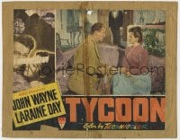 5w906 TYCOON LC #5 1947 great close up of John Wayne sitting with pretty Laraine Day on couch!