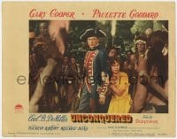5w907 UNCONQUERED LC #8 1947 Gary Cooper & Paulette Goddard by Native Americans, Cecil B. DeMille!
