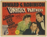 5w187 UNHOLY PARTNERS TC 1941 Edward G. Robinson, gambler Edward Arnold & Laraine Day in Manhattan!