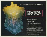5w195 WATCHER IN THE WOODS TC 1980 Walt Disney, Bette Davis, cool art by David J. Negron!
