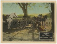 5w948 WHISPERING SAGE LC 1927 cowboy Buck Jones beating up bad guy by horses & wagon!