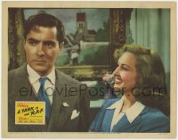 5w983 YANK IN THE R.A.F. LC 1941 close up of Betty Grable smiling at perplexed Tyrone Power!
