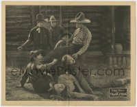 5w985 YELLOW STREAK LC 1921 cowboy hero Eddie Polo taking out a whole group of bad guys at once!
