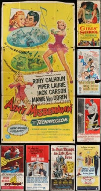 5x186 LOT OF 9 FOLDED THREE-SHEETS 1950s-1960s great images from a vareity of different movies!