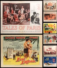 5x423 LOT OF 8 FORMERLY FOLDED HALF-SHEETS 1950s-1960s images from a variety of different movies!