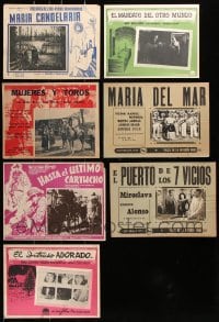 5x095 LOT OF 7 MEXICAN LOBBY CARDS 1930s-1950s a variety of movie scenes & cool border artwork!