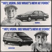 5x195 LOT OF 2 UNFOLDED ERNEST P. WORRELL FORD ADVERTISING POSTERS 1980s Hey, Vern, see what's new at Ford!