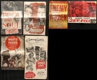 5x155 LOT OF 6 UNCUT HEAVILY WATER DAMAGED PRESSBOOKS 1940s-1950s advertising a variety of movies!