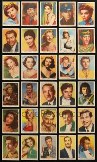 5x353 LOT OF 30 POPULAR FILM STARS AUSTRALIAN CEREAL CARDS 1950s complete set of color portraits!