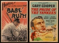 5x075 LOT OF 2 BASEBALL RELATED ITEMS 1970s Babe Ruth, Gary Cooper in Pride of the Yankees!