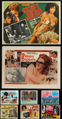 5x454 LOT OF 8 MEXICAN LOBBY CARDS 1970s great scenes from a variety of different movies!