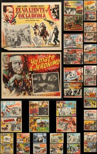 5x224 LOT OF 53 WESTERN MEXICAN LOBBY CARDS 1950s great scenes from different cowboy movies!
