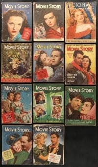 5x102 LOT OF 11 MOVIE STORY MOVIE MAGAZINES 1940s cool film articles & celebrity photos!