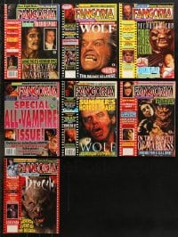 5x117 LOT OF 7 FANGORIA MOVIE MAGAZINES 1990s filled with horror film articles & photos!