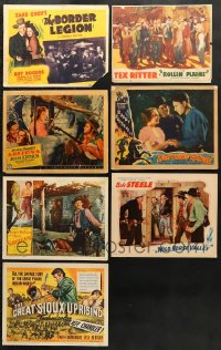 5x092 LOT OF 7 WESTERN LOBBY CARDS 1930s-1950s a variety of scenes from a cowboy movies!