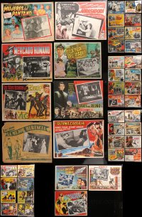5x225 LOT OF 51 MEXICAN LOBBY CARDS 1950s great scenes from a variety of different movies!