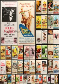 5x401 LOT OF 53 UNFOLDED INSERTS 1950s-1970s great images from a variety of different movies!