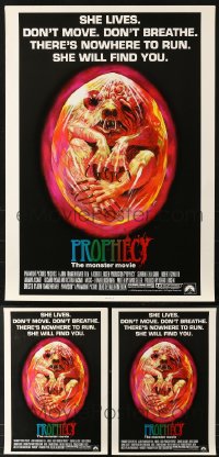 5x476 LOT OF 3 UNFOLDED PROPHECY 17x24 SPECIAL POSTERS 1979 Paul Lehr art of monster embryo!
