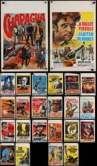 5x439 LOT OF 24 MOSTLY FORMERLY FOLDED WESTERN BELGIAN POSTERS 1960s-1970s from cowboy movies!