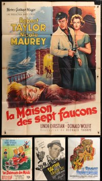 5x260 LOT OF 5 FOLDED FRENCH ONE-PANELS 1950s-1990s great images from a variety of movies!